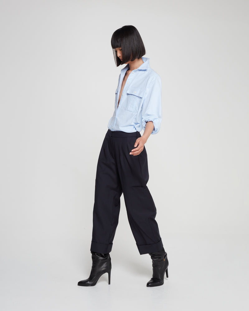 Wool Cargo Trouser - Navy picture #1