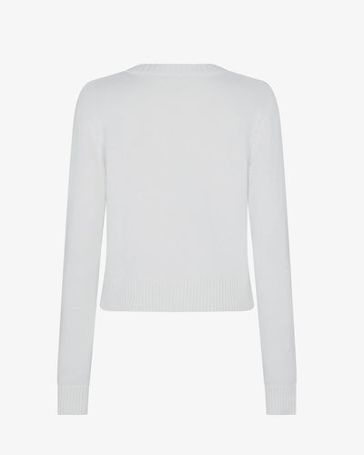 V-Neck Semi Cropped Cardigan - Crystalline Grey SERENA BUTE