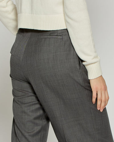 Wool Pleated Trouser - Dark Grey SERENA BUTE