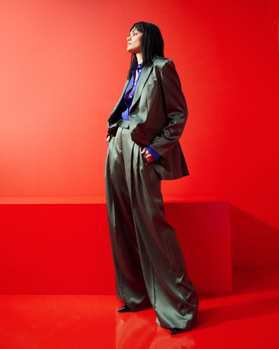 Satin Serena Trouser - Dark Green SERENA BUTE
