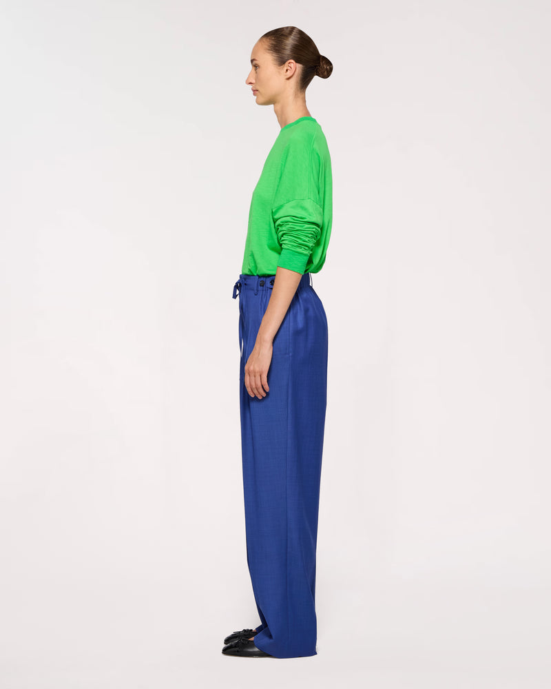 Wool Side Tab Jogger - Cobalt Blue SERENA BUTE