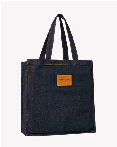 Denim Tote Bag - Dark Navy SERENA BUTE