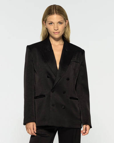 Double Breasted Blazer - Black SERENA BUTE