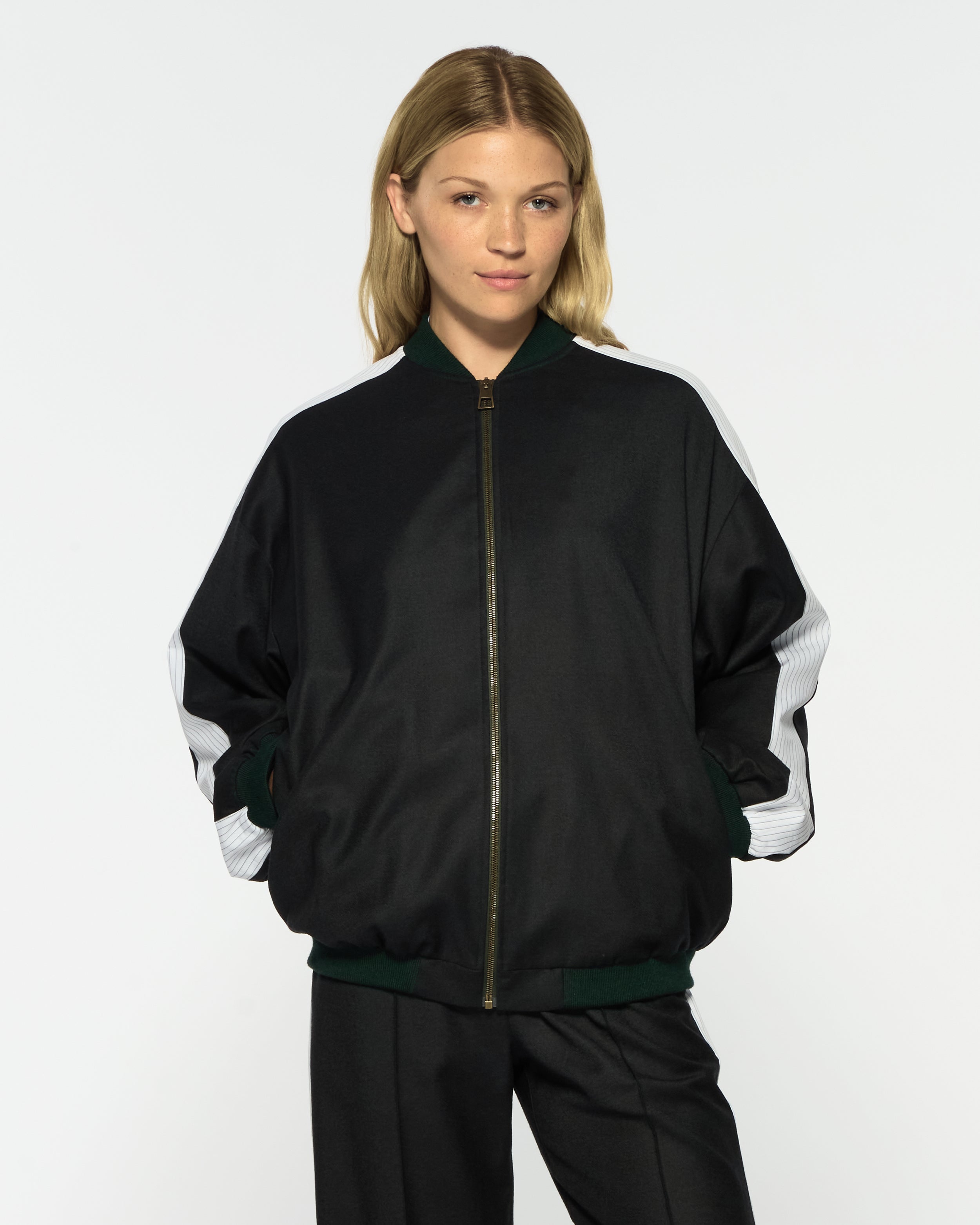 Bomber Jacket - Dark Green Wool
