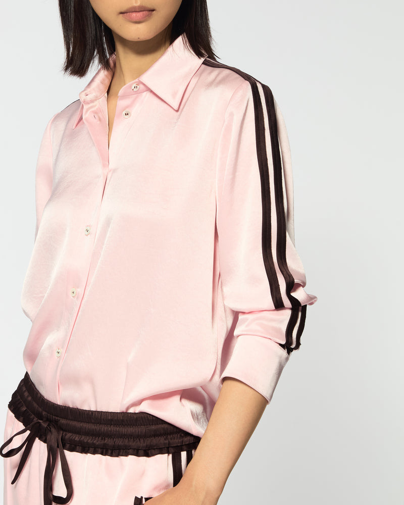 Satin Classic Shirt - Pale Pink SERENA BUTE