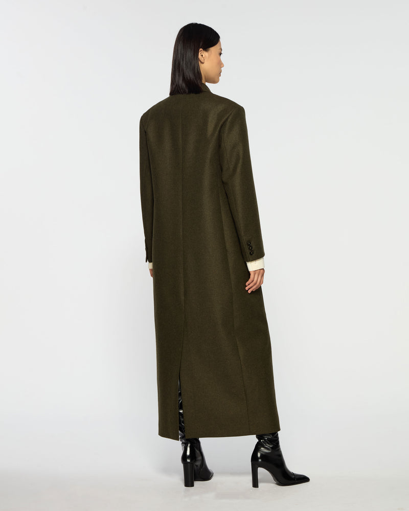 Double Breasted Coat - Military Green Wool picture #4