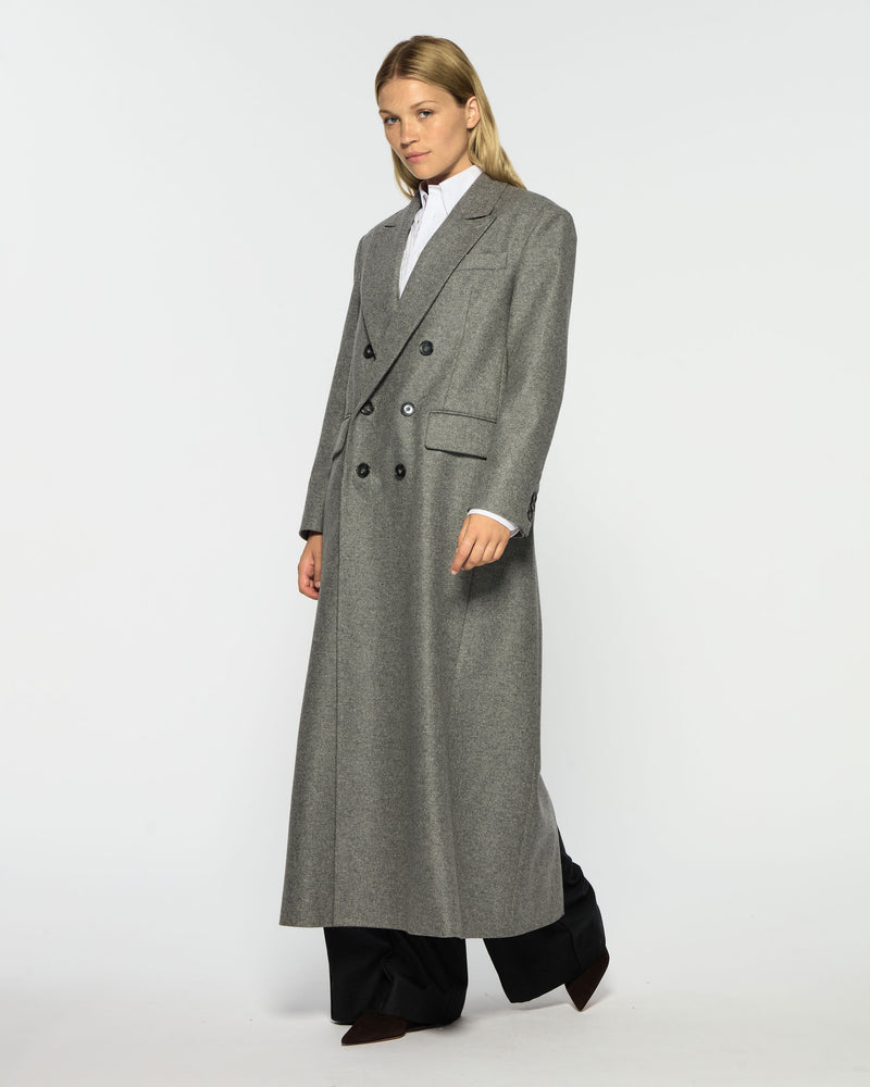 Double Breasted Coat - Light Grey Wool picture #3