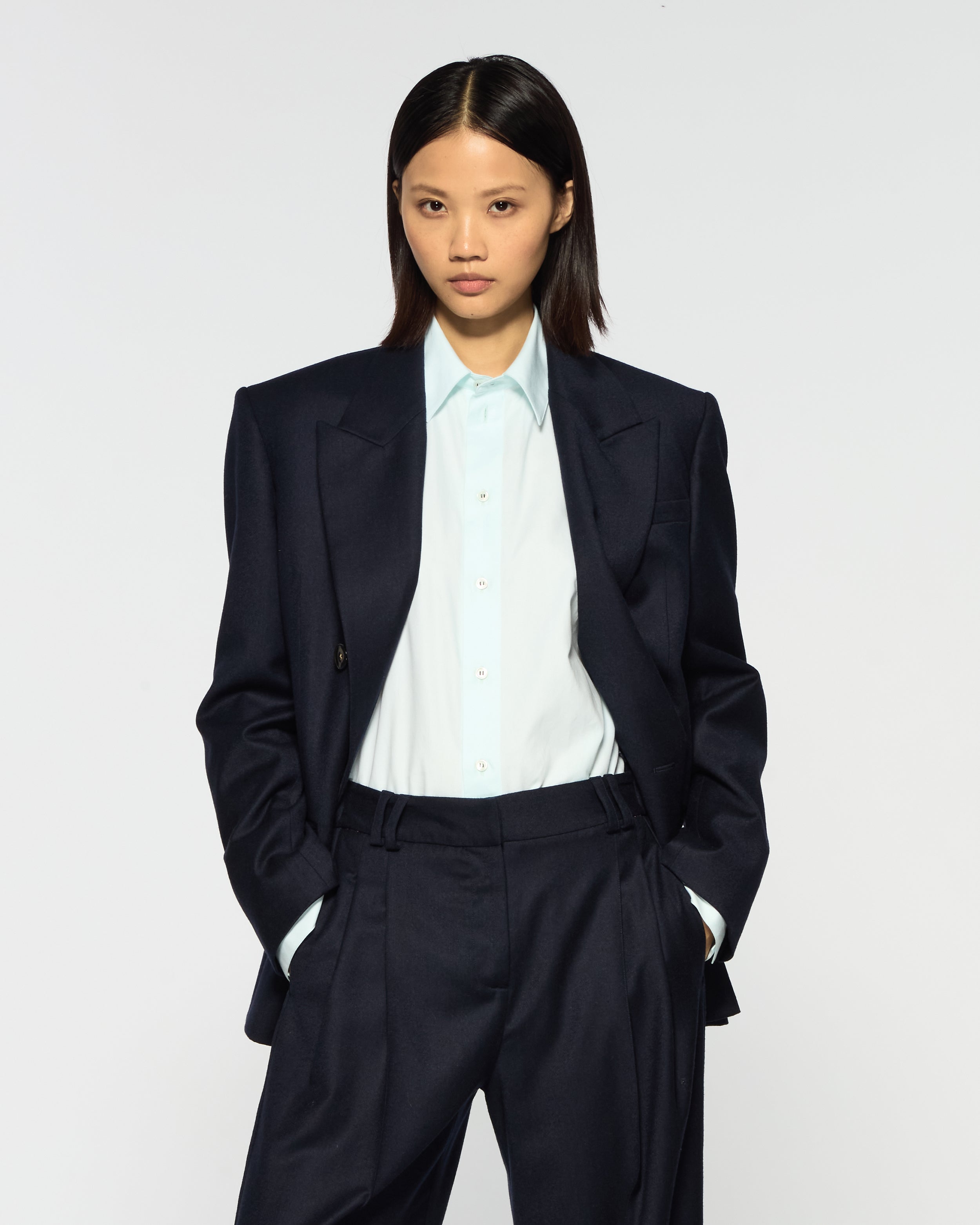 Double Breasted Blazer - Navy Blue