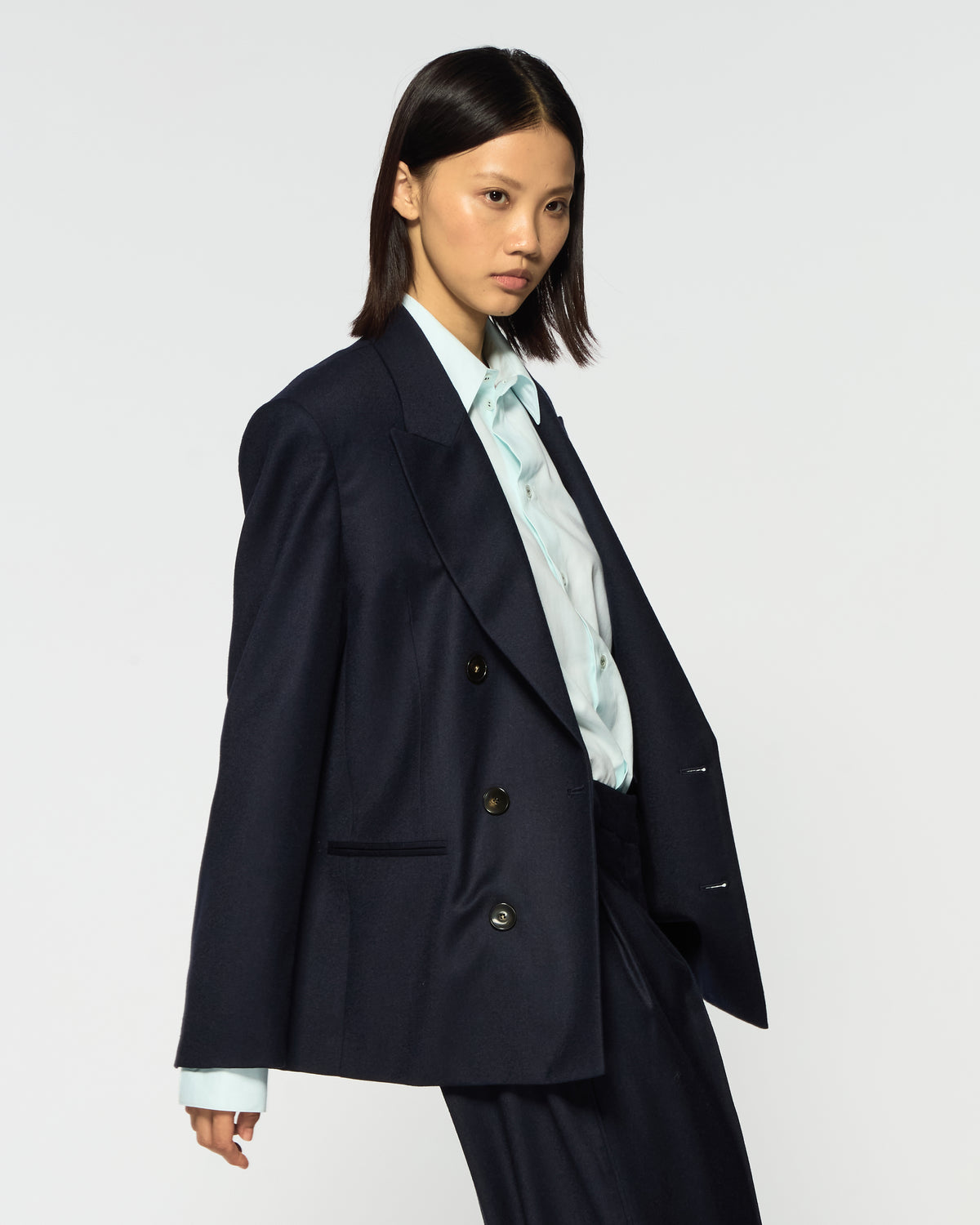 Double Breasted Blazer - Navy Blue