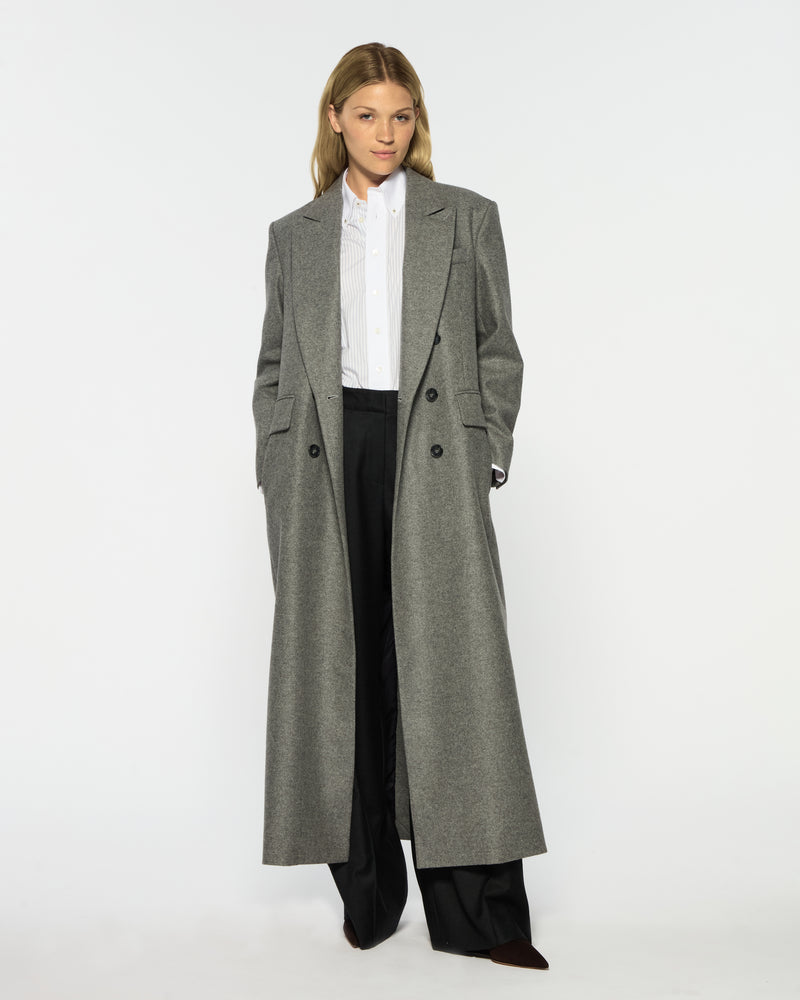 Double Breasted Coat - Light Grey Wool picture #1