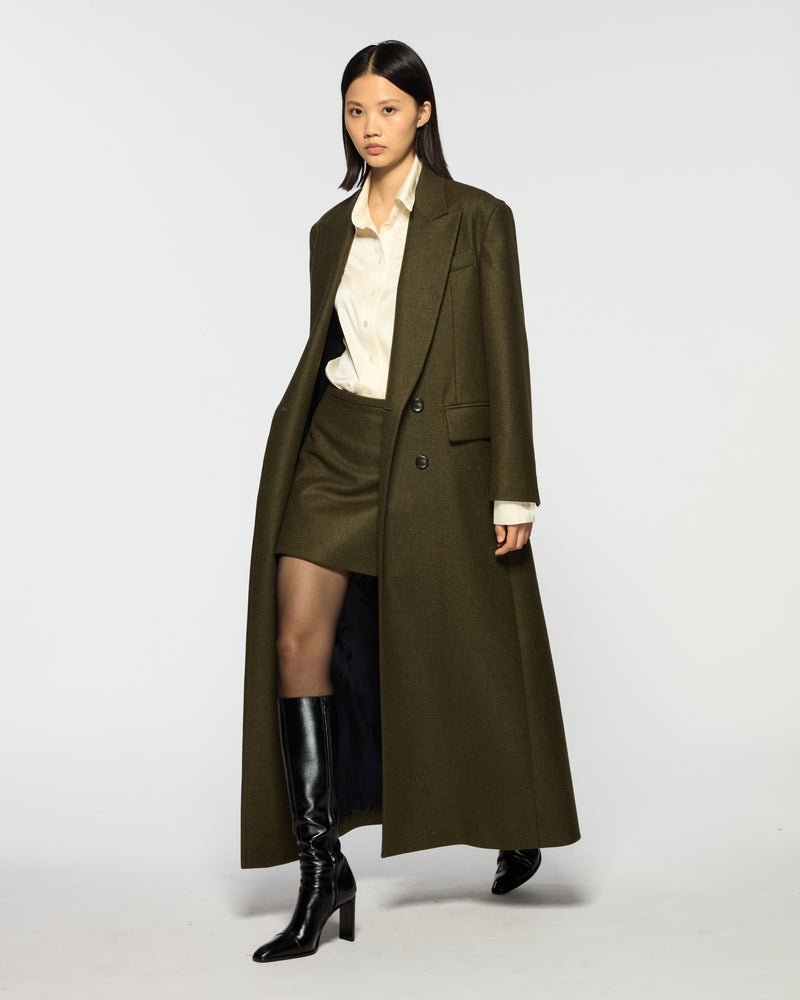 Double Breasted Coat - Military Green Wool picture #3