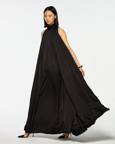 Draped Full Length Dress - Black SERENA BUTE
