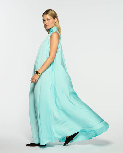 Draped Full Length Dress - Aqua SERENA BUTE