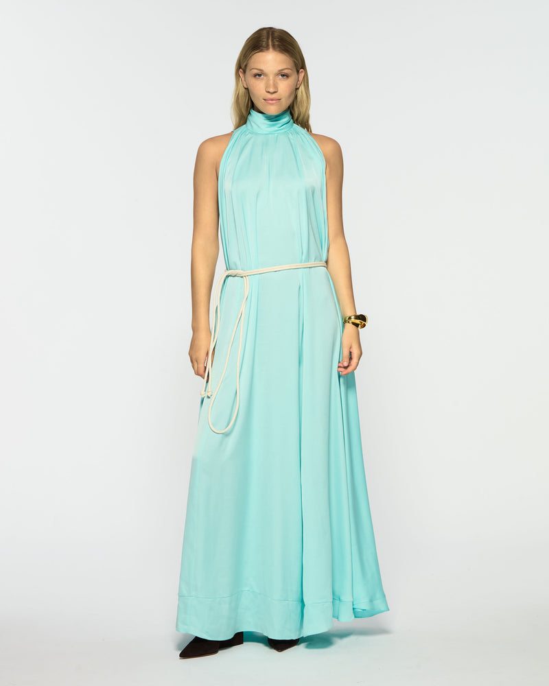 Draped Full Length Dress - Aqua picture #1