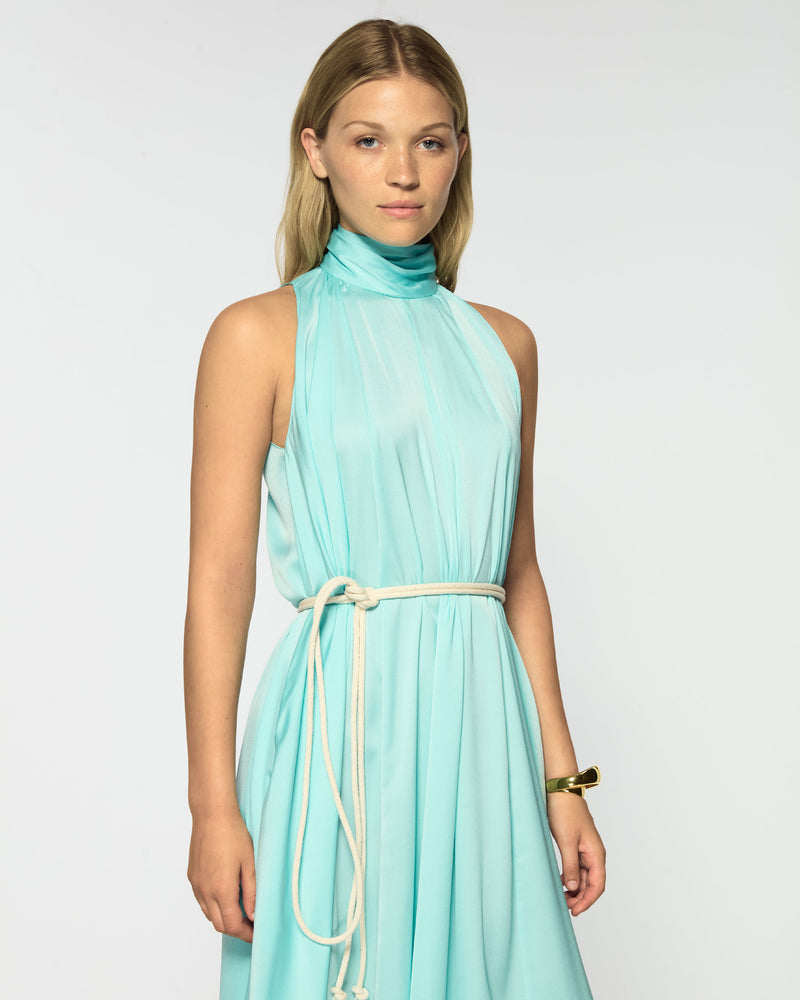 Draped Full Length Dress - Aqua SERENA BUTE