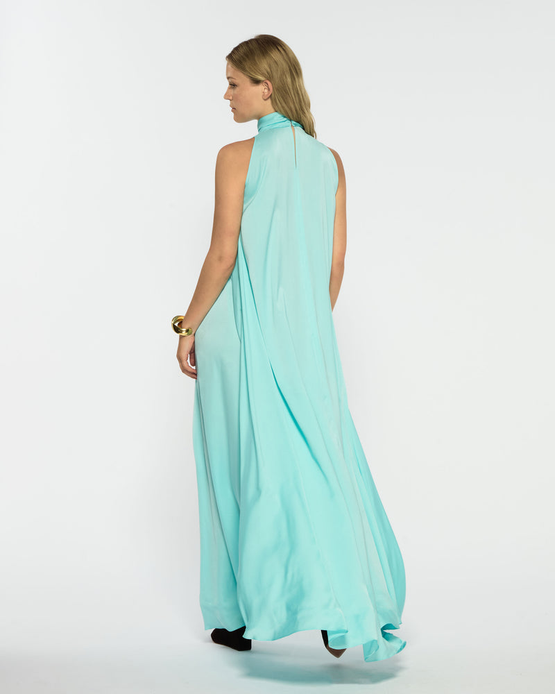 Draped Full Length Dress - Aqua picture #4