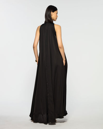 Draped Full Length Dress - Black SERENA BUTE