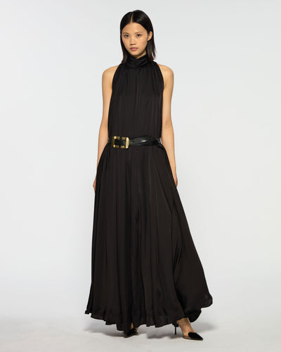 Draped Full Length Dress - Black SERENA BUTE