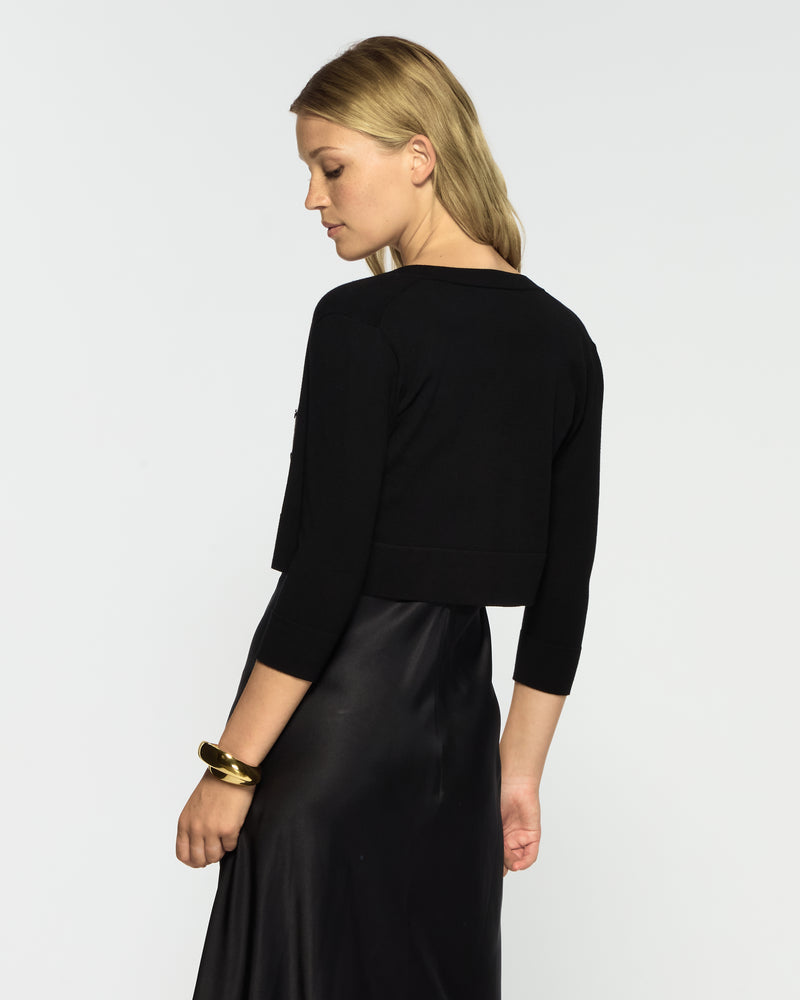 Fitted Cropped Cardigan - Black picture #3