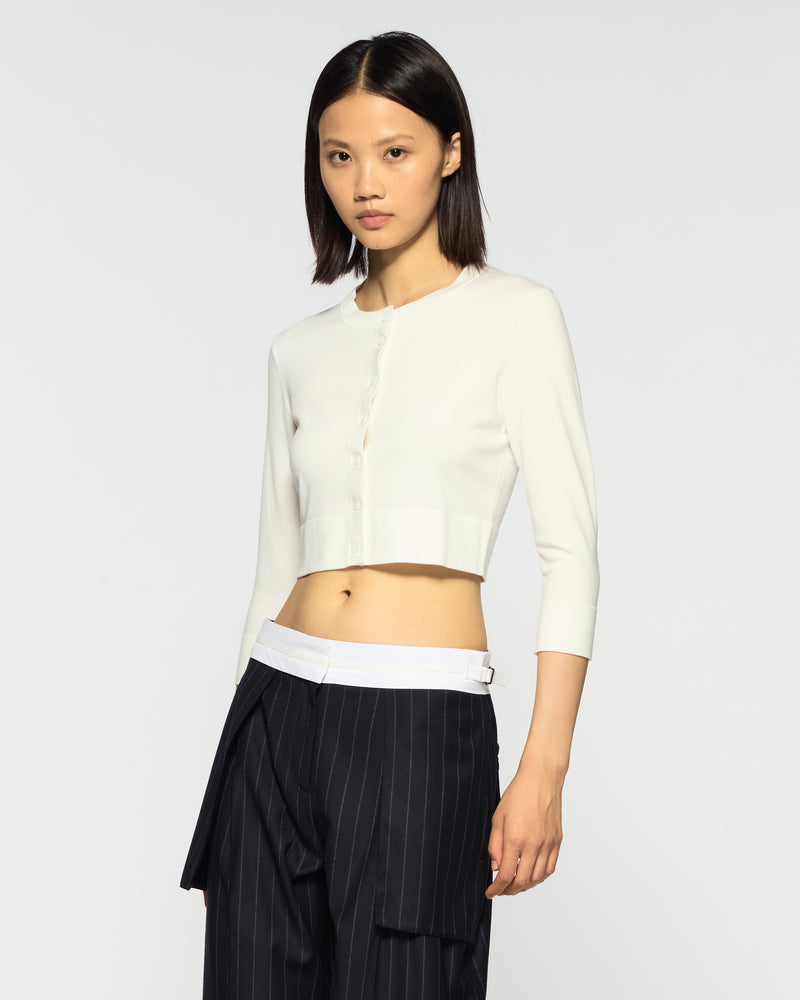 Fitted Cropped Cardigan - Cream picture #3