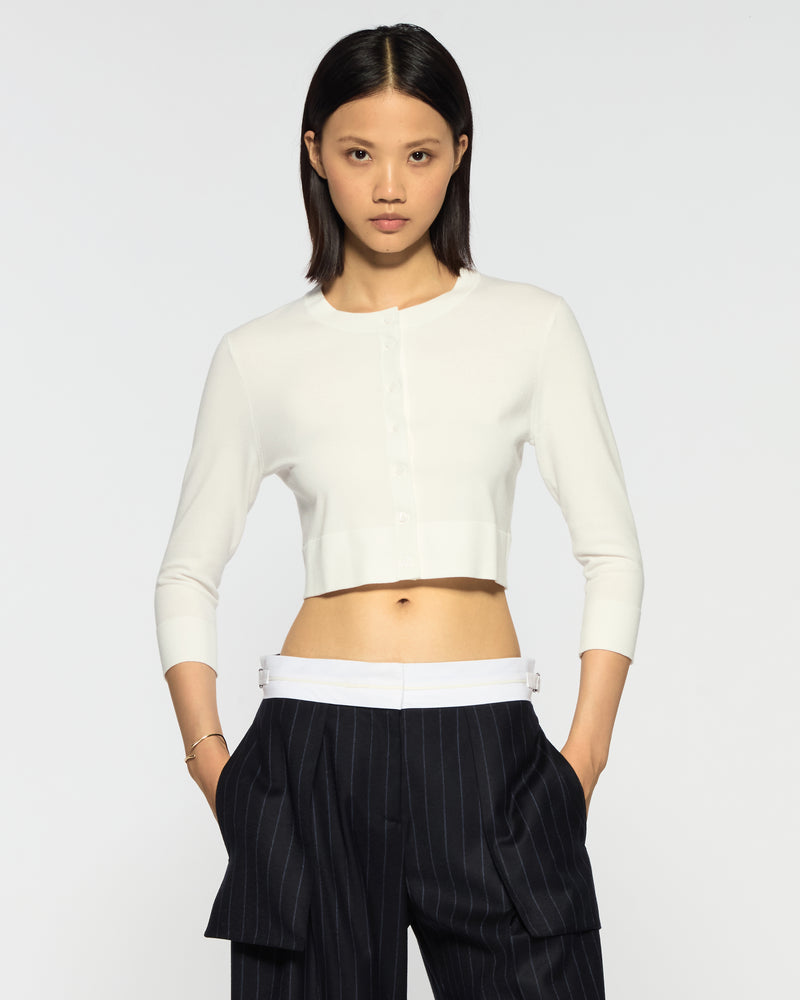 Fitted Cropped Cardigan - Cream picture #1