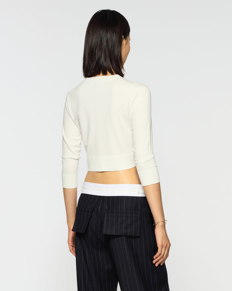 Fitted Cropped Cardigan - Cream picture #4