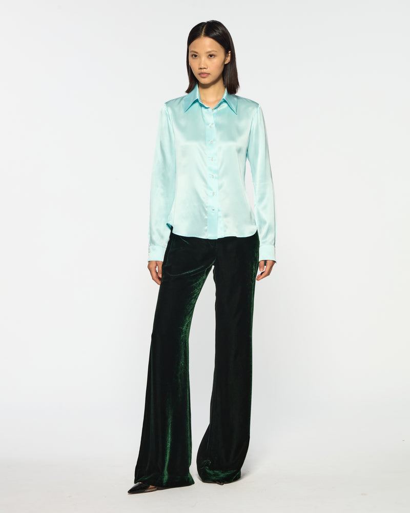 Velvet Flare Trouser - Dark Green picture #3