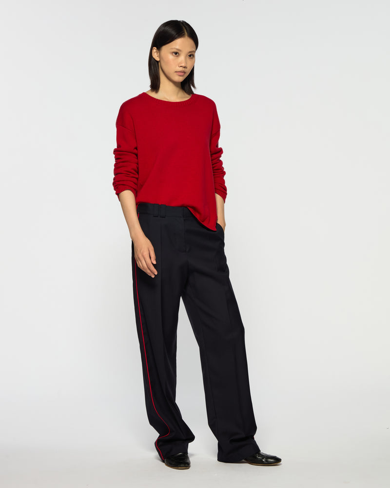 Flat Fronted Jogger - Navy Blue Wool picture #1