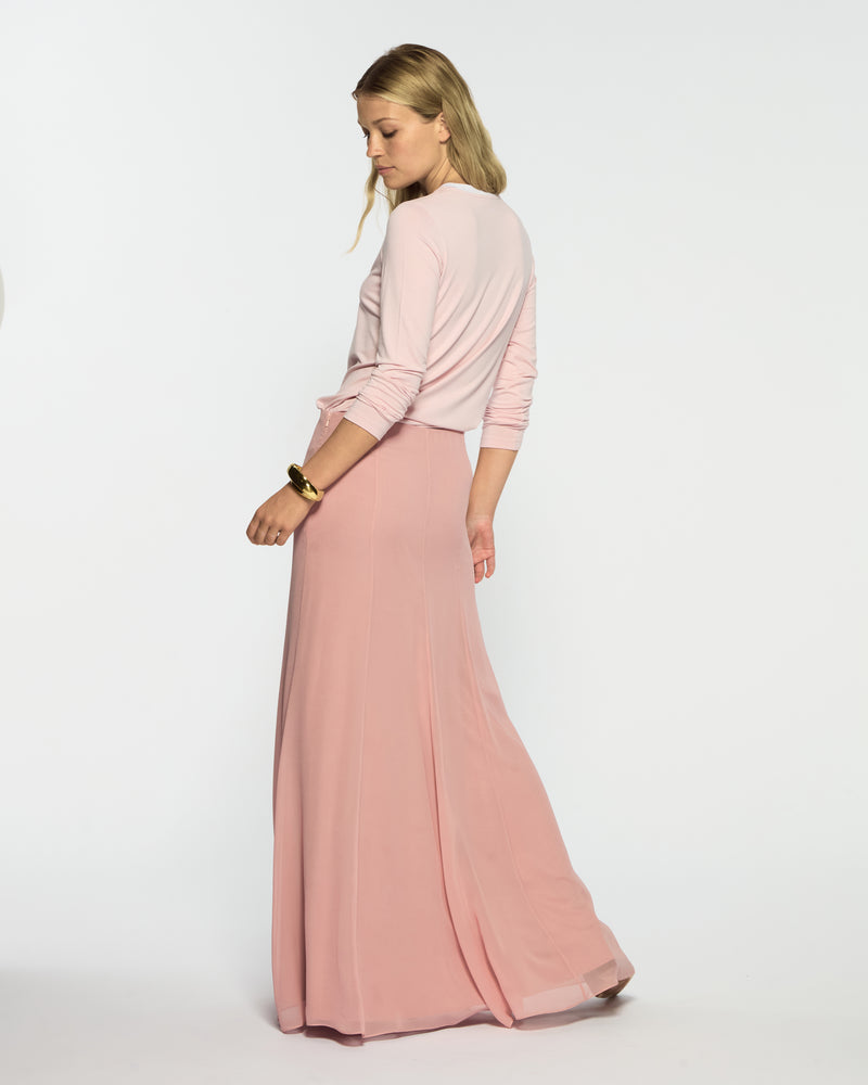 Silk Georgette Full Length Skirt - Liqueur Silk SERENA BUTE