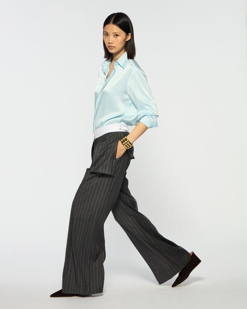 Inside Out Trouser  - Dark Grey Pinstripe Wool picture #4