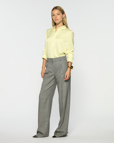 Inverted Box Pleat Trouser - Prince of Wales Check SERENA BUTE