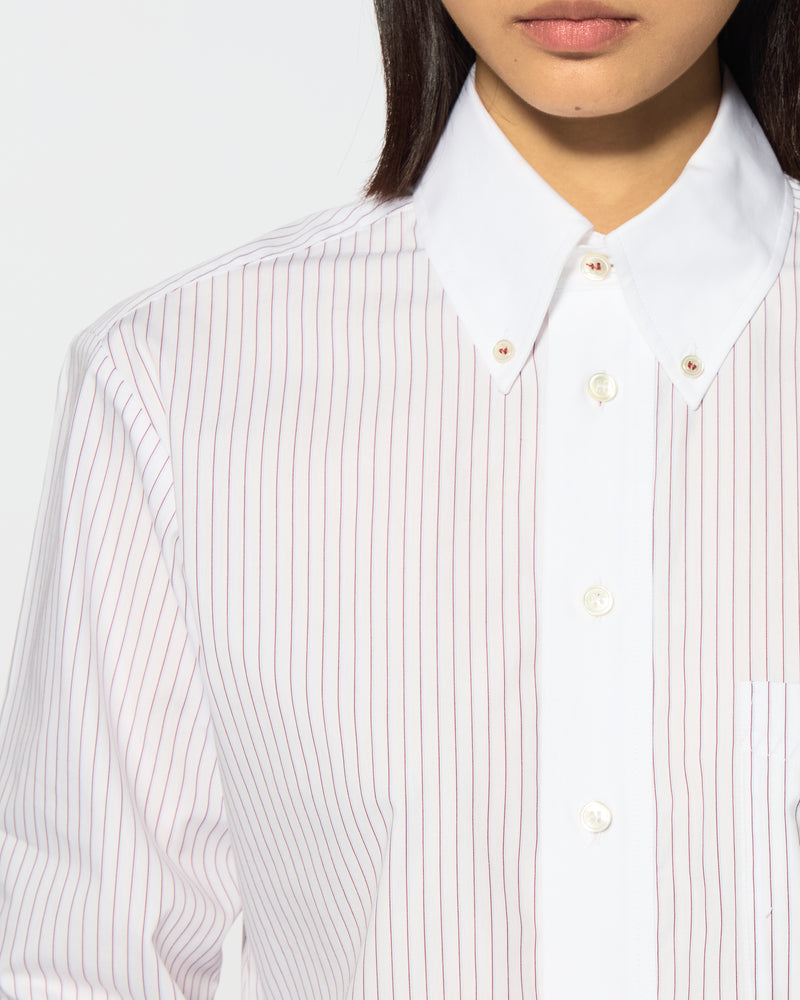Cotton Johnny Shirt - Burgundy Stripe SERENA BUTE