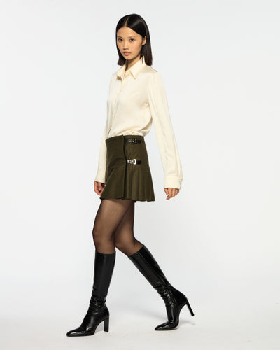 Mini Kilt - Military Green Wool SERENA BUTE