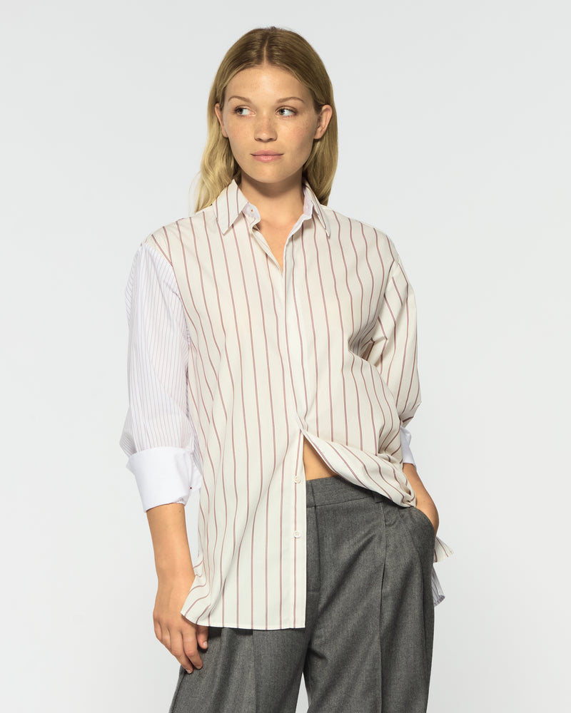 Oversized Shirt - Burgundy Stripe picture #1