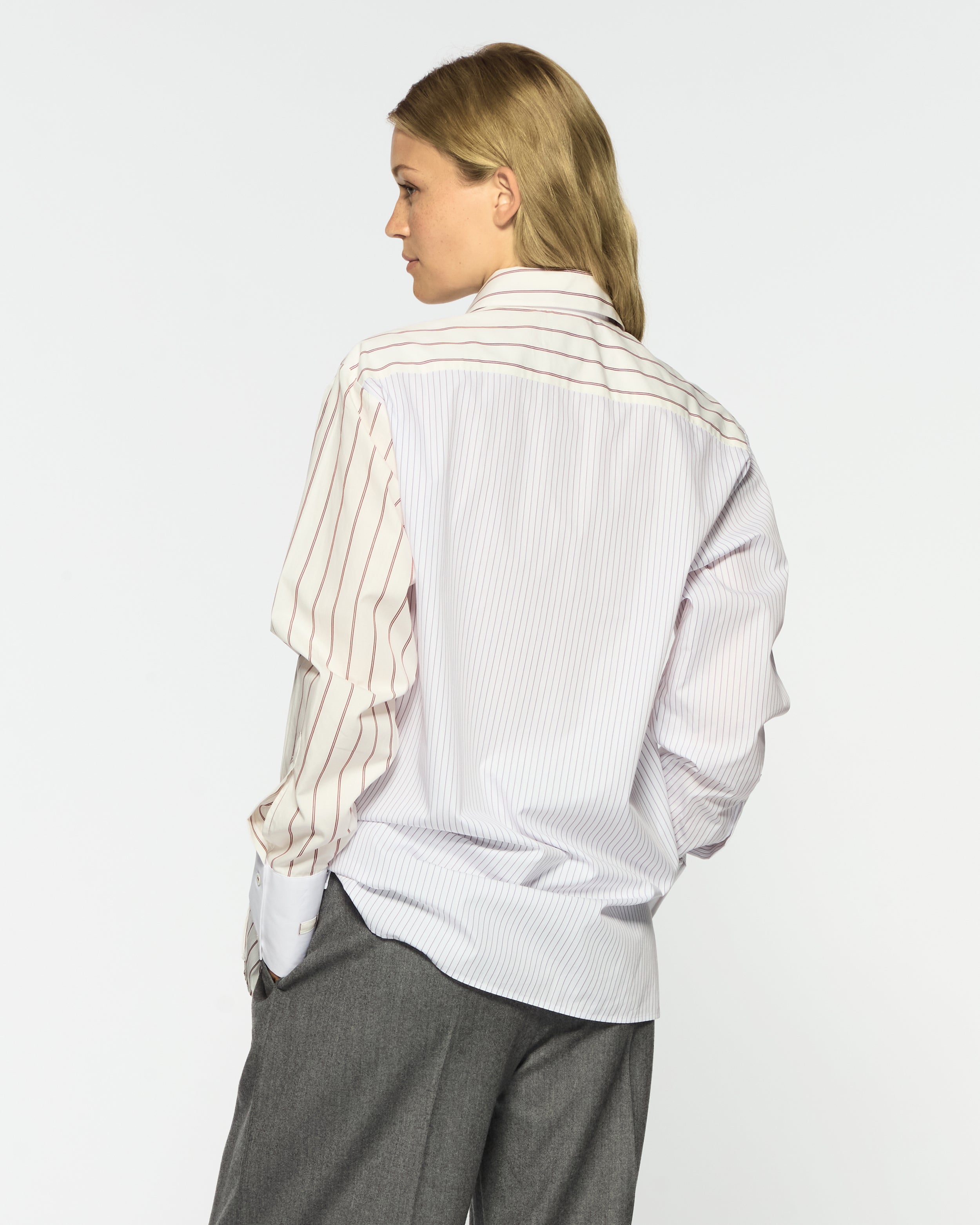Oversized Shirt - Burgundy Stripe