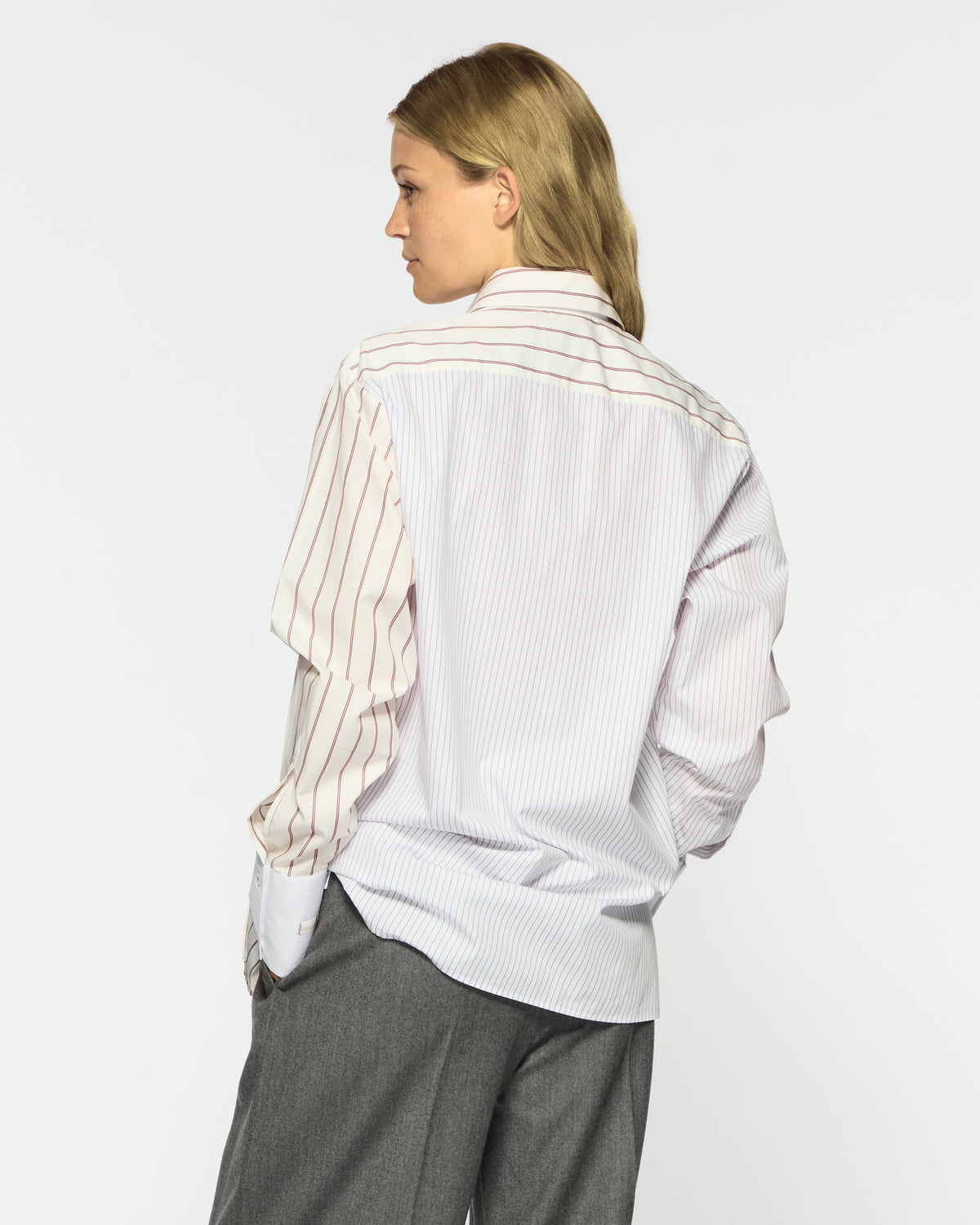 Oversized Shirt - Burgundy Stripe