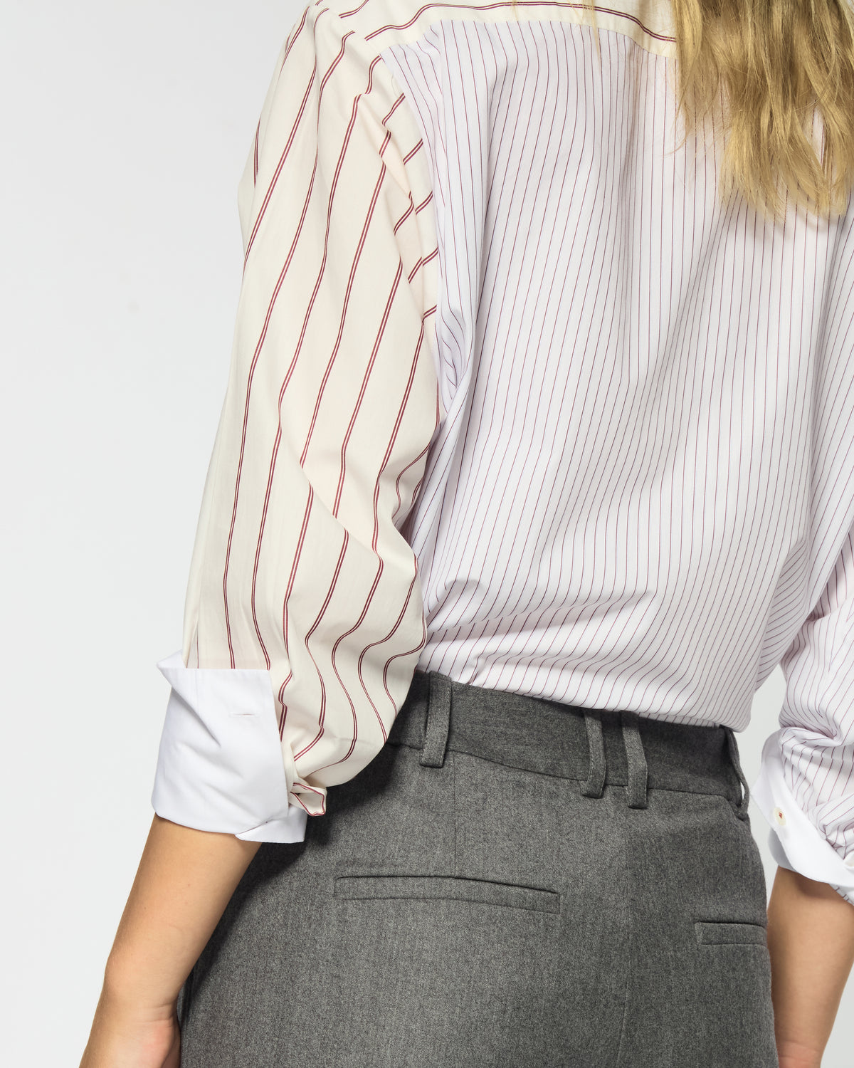 Oversized Shirt - Burgundy Stripe