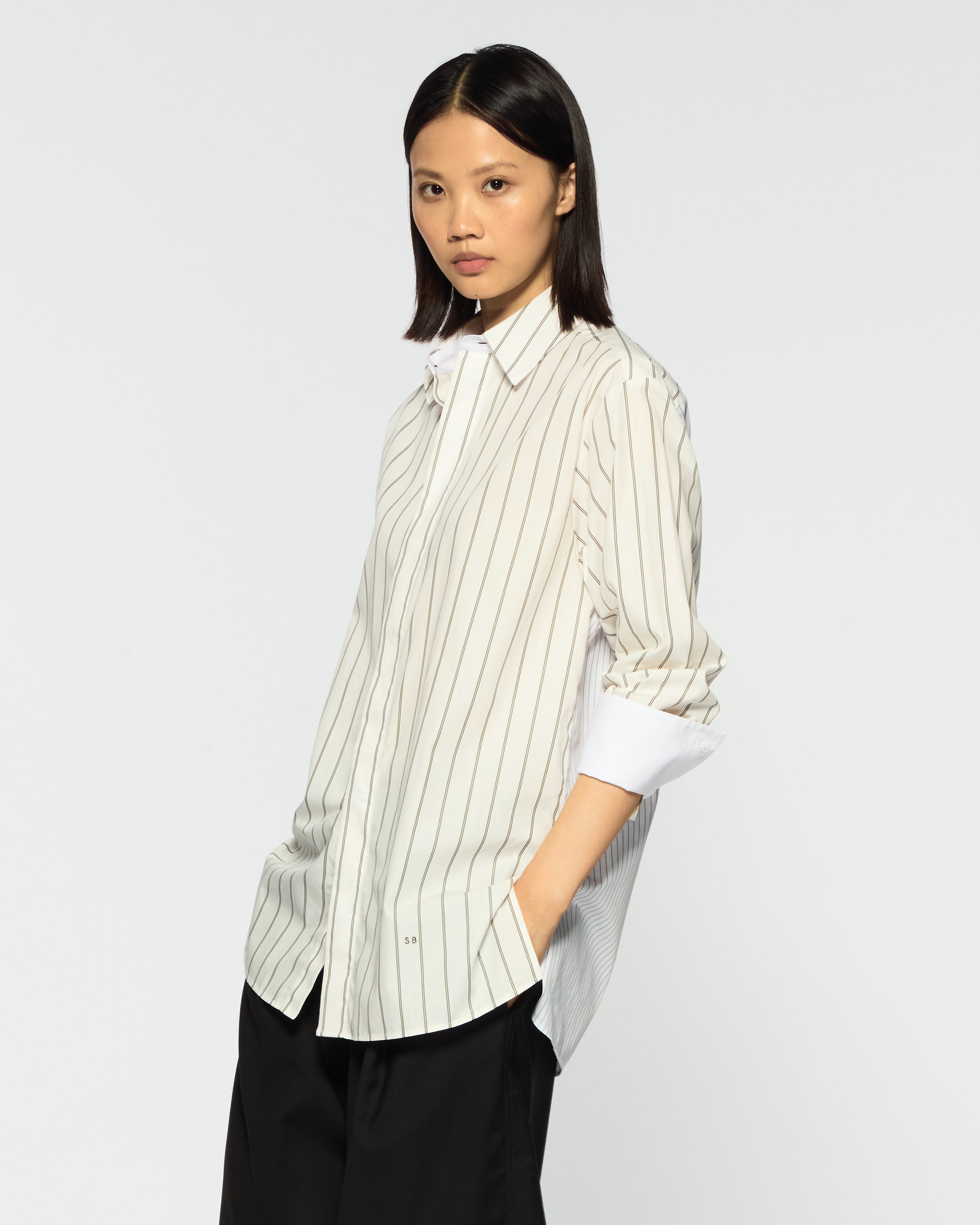 Oversized Shirt - Green Stripe