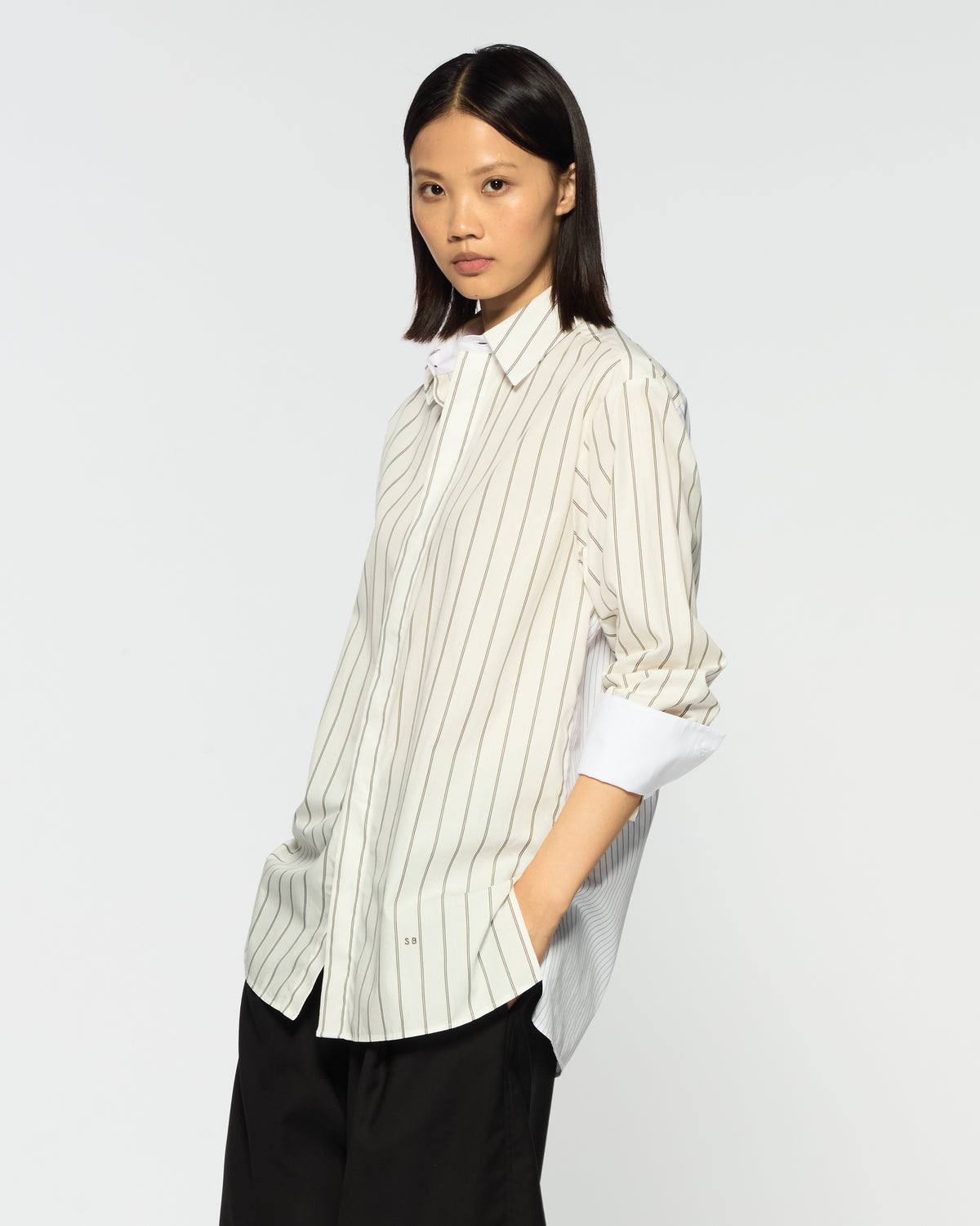 Oversized Shirt - Green Stripe