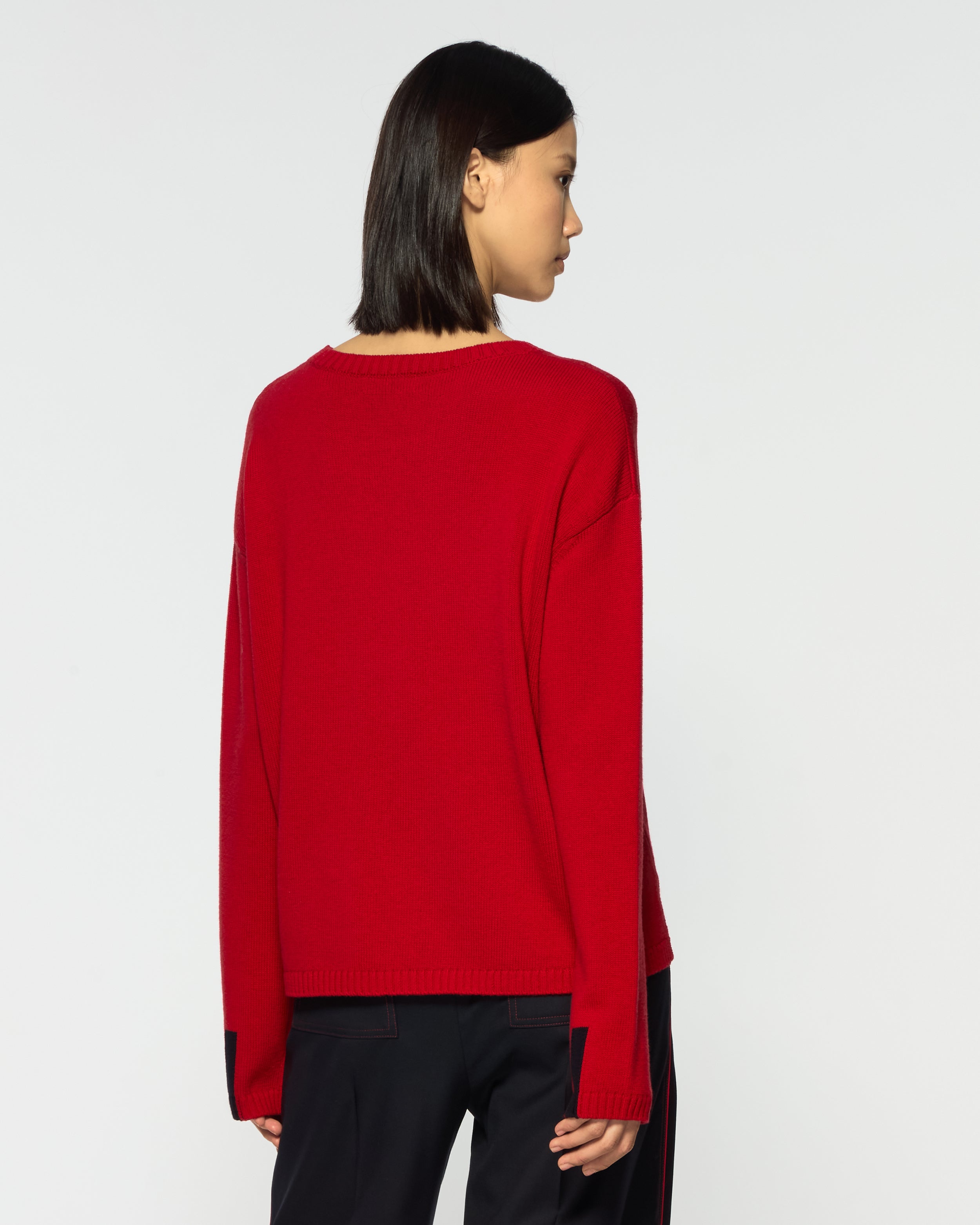 Relaxed Fit Jumper - Red