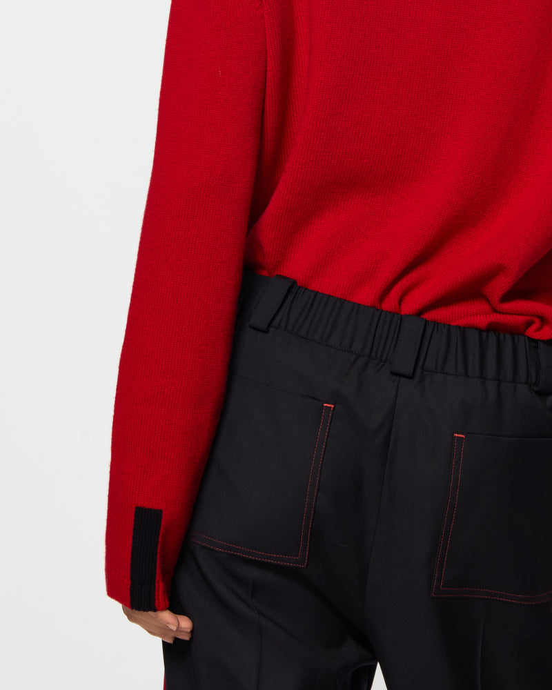 Merino Wool Relaxed Fit Jumper - Red SERENA BUTE