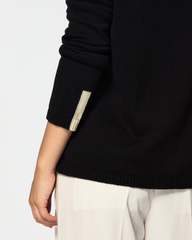 Merino Wool Relaxed Fit Jumper - Black SERENA BUTE