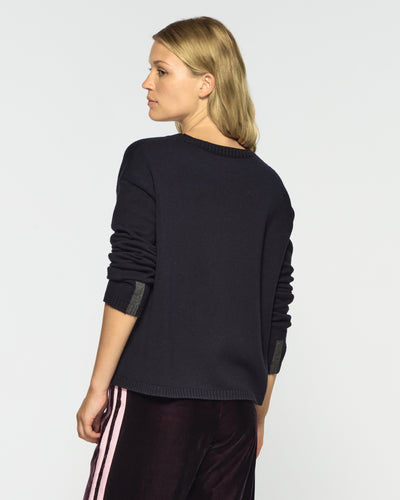 Relaxed Fit Jumper - Navy Blue SERENA BUTE