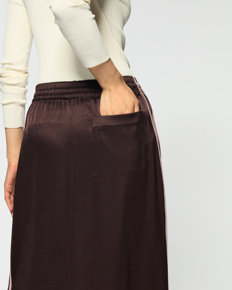 Satin Serena Jogger Skirt - Chocolate Brown SERENA BUTE