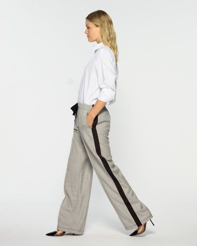 Serena Jogger - Light Grey Pinstripe Wool SERENA BUTE