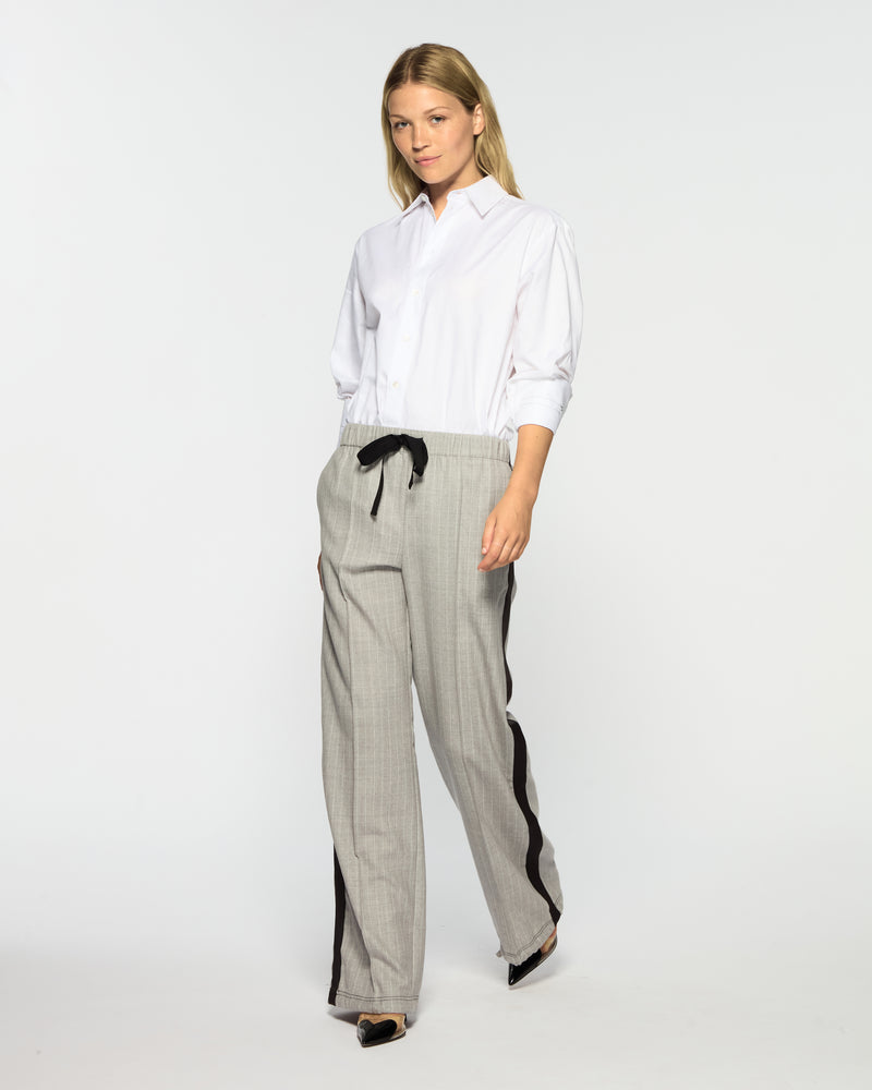 Serena Jogger - Light Grey Pinstripe Wool picture #3