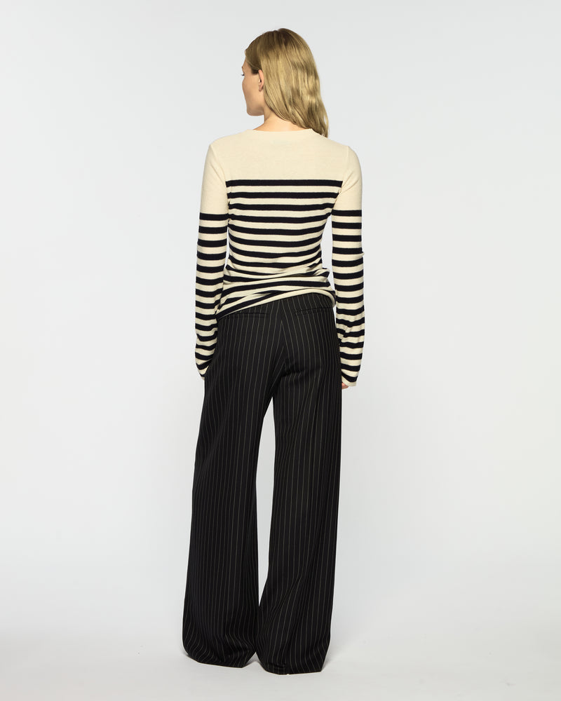 Serena Trouser - Black Pinstripe Wool picture #4
