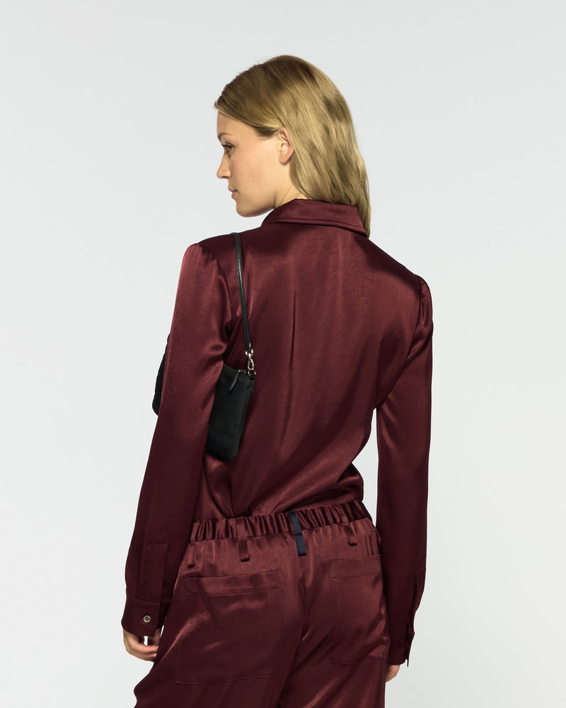 Satin Serena Shirt - Burgundy SERENA BUTE
