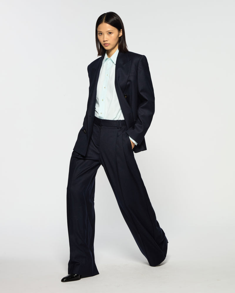 Serena Trouser - Navy Blue Wool picture #1