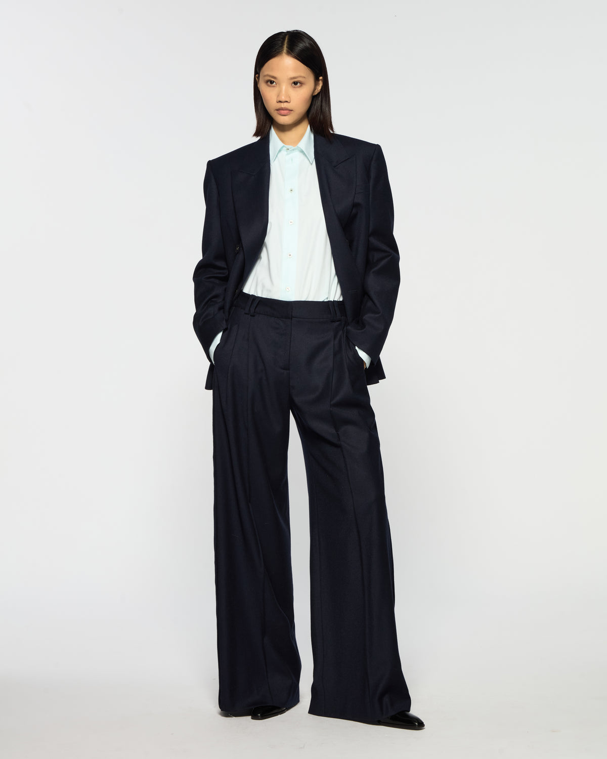 Serena Trouser - Navy Blue Wool